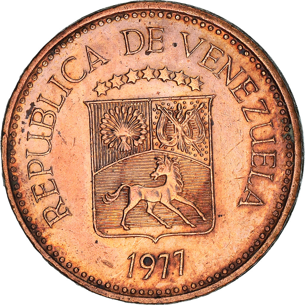Munten, Venezuela, 5 Centimos, 1977, ZF, Copper Clad Steel, KM:49