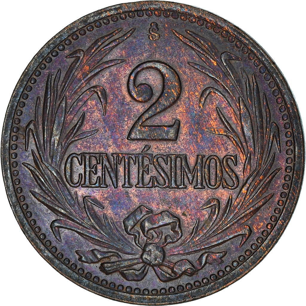 Moneta, Uruguay, 2 Centesimos, 1947, Santiago, SPL-, Rame-stagno-zinco, KM:20a