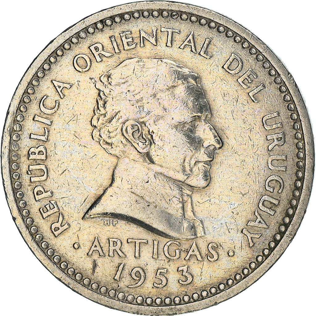 Monnaie, Uruguay, 5 Centesimos, 1953, Santiago, TTB+, Copper-nickel, KM:34
