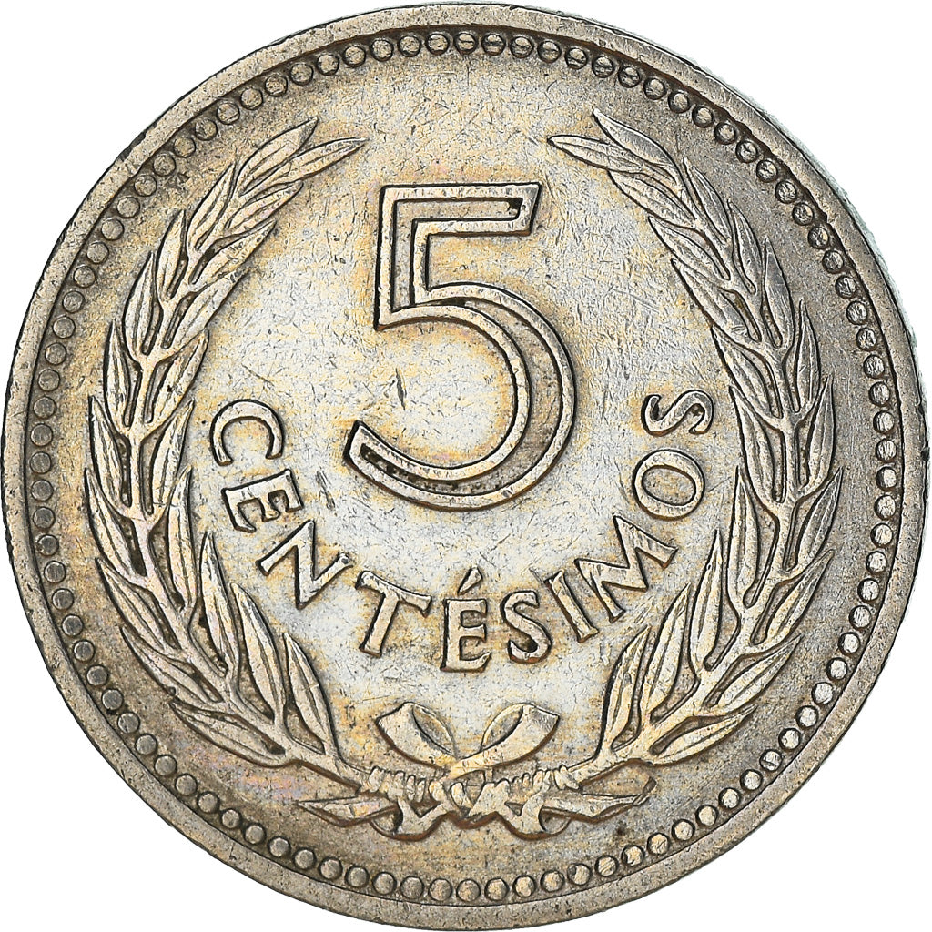 Monnaie, Uruguay, 5 Centesimos, 1953, Santiago, TTB+, Copper-nickel, KM:34