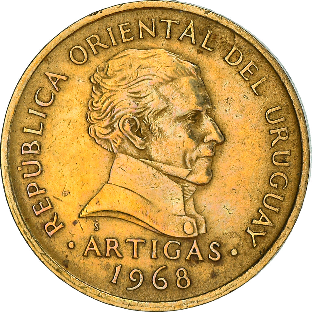 Münze, Uruguay, Peso, 1968, Santiago, SS, Nickel-brass, KM:49