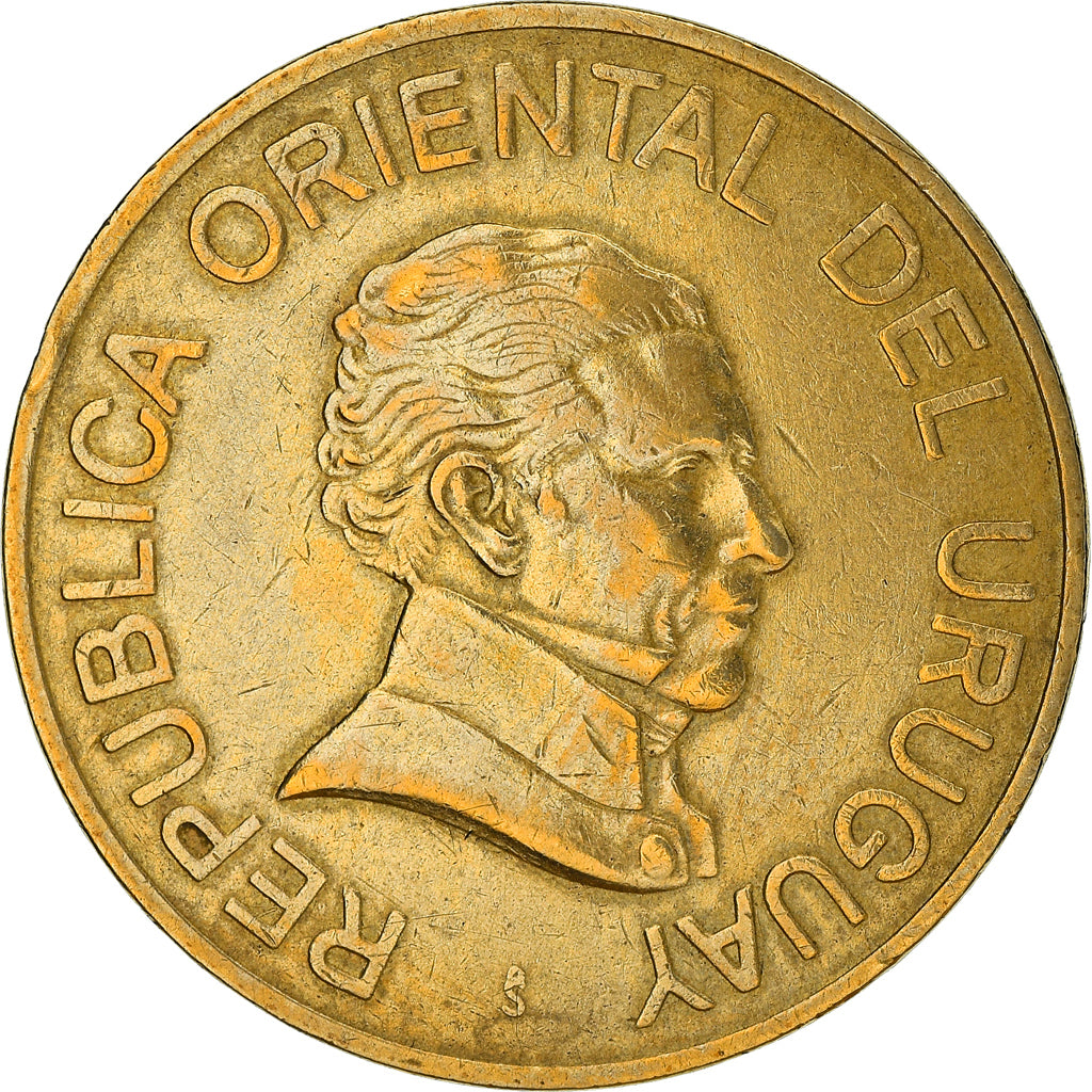 Moneda, Uruguay, 5 Pesos Uruguayos, 2005, Santiago, MBC, Aluminio - bronce