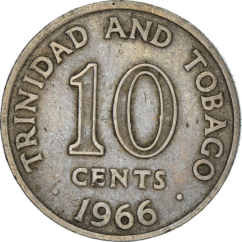 Münze, TRINIDAD & TOBAGO, 10 Cents, 1966, Franklin Mint, S+, Copper-nickel