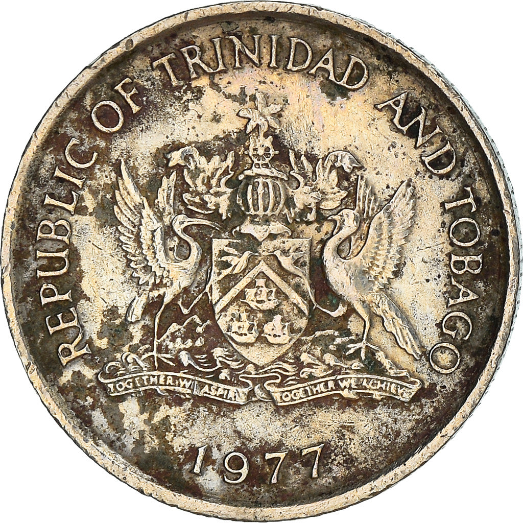 Munten, TRINIDAD & TOBAGO, 10 Cents, 1977, FR+, Copper-nickel, KM:31
