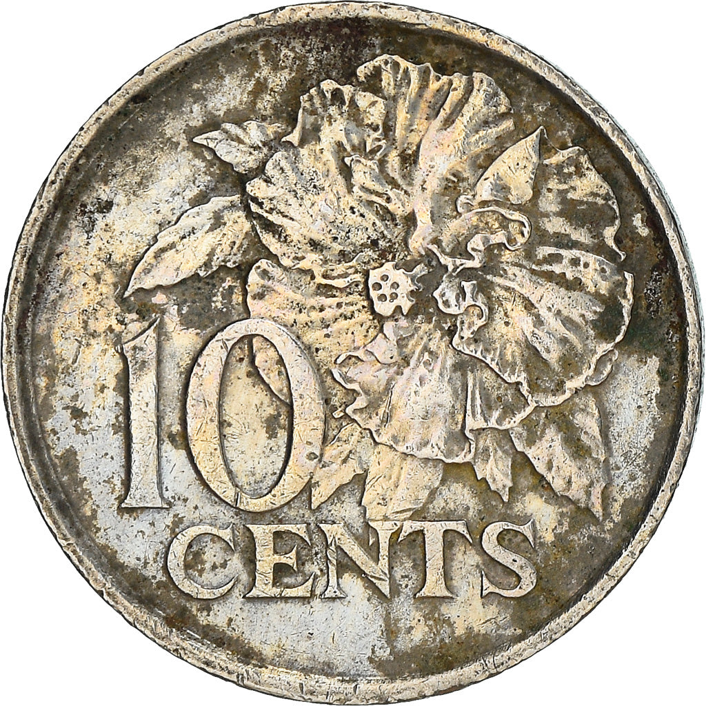 Munten, TRINIDAD & TOBAGO, 10 Cents, 1977, FR+, Copper-nickel, KM:31