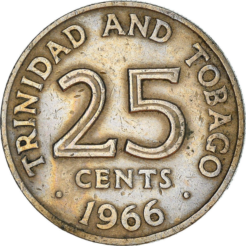 Coin, TRINIDAD & TOBAGO, 25 Cents, 1966, Franklin Mint, VF(30-35)