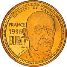 Francia, medaglia, Charles De Gaulle, 1 Euro Essai, 1996, Jimenez, SPL+, Rame