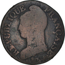 Moneta, Francja, Dupré, 5 Centimes, 1797, Orléans, F(12-15), Bronze, KM:640.9