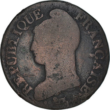 Moneta, Francia, Dupré, 5 Centimes, 1797, Orléans, B+, Bronzo, KM:640.9