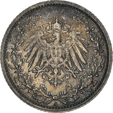 Moeda, ALEMANHA - IMPÉRIO, 1/2 Mark, 1917, Berlin, EF(40-45), Prata, KM:17
