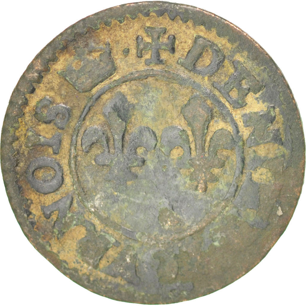 Moneda, Francia, Denier Tournois, Paris, BC+, Cobre, CGKL:91