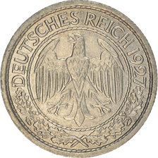 Coin, GERMANY, WEIMAR REPUBLIC, 50 Reichspfennig, 1927, Berlin, AU(55-58)