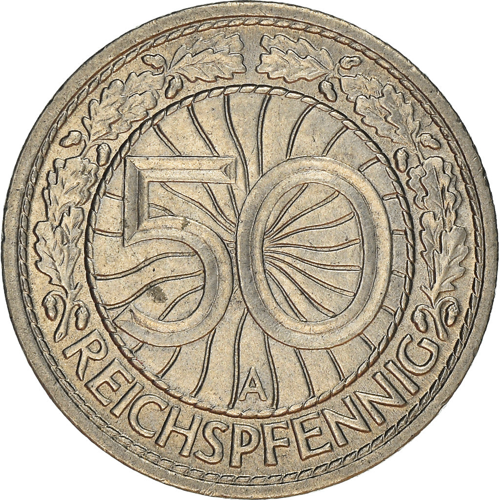 Münze, Deutschland, Weimarer Republik, 50 Reichspfennig, 1927, Berlin, VZ