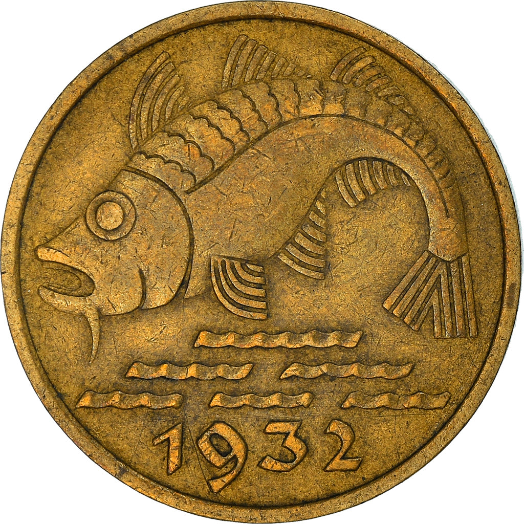 Moneta, DANZICA, 10 Pfennig, 1932, BB, Alluminio-bronzo, KM:152