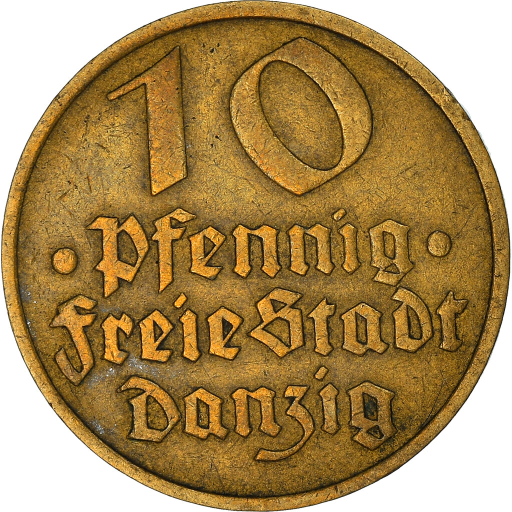 Moneta, DANZICA, 10 Pfennig, 1932, BB, Alluminio-bronzo, KM:152