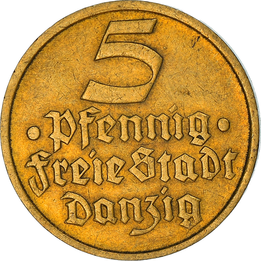 Coin, DANZIG, 5 Pfennig, 1932, AU(50-53), Aluminum-Bronze, KM:151