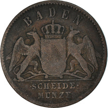 Coin, German States, BADEN, Friedrich I, Kreuzer, 1860, VF(30-35), Copper