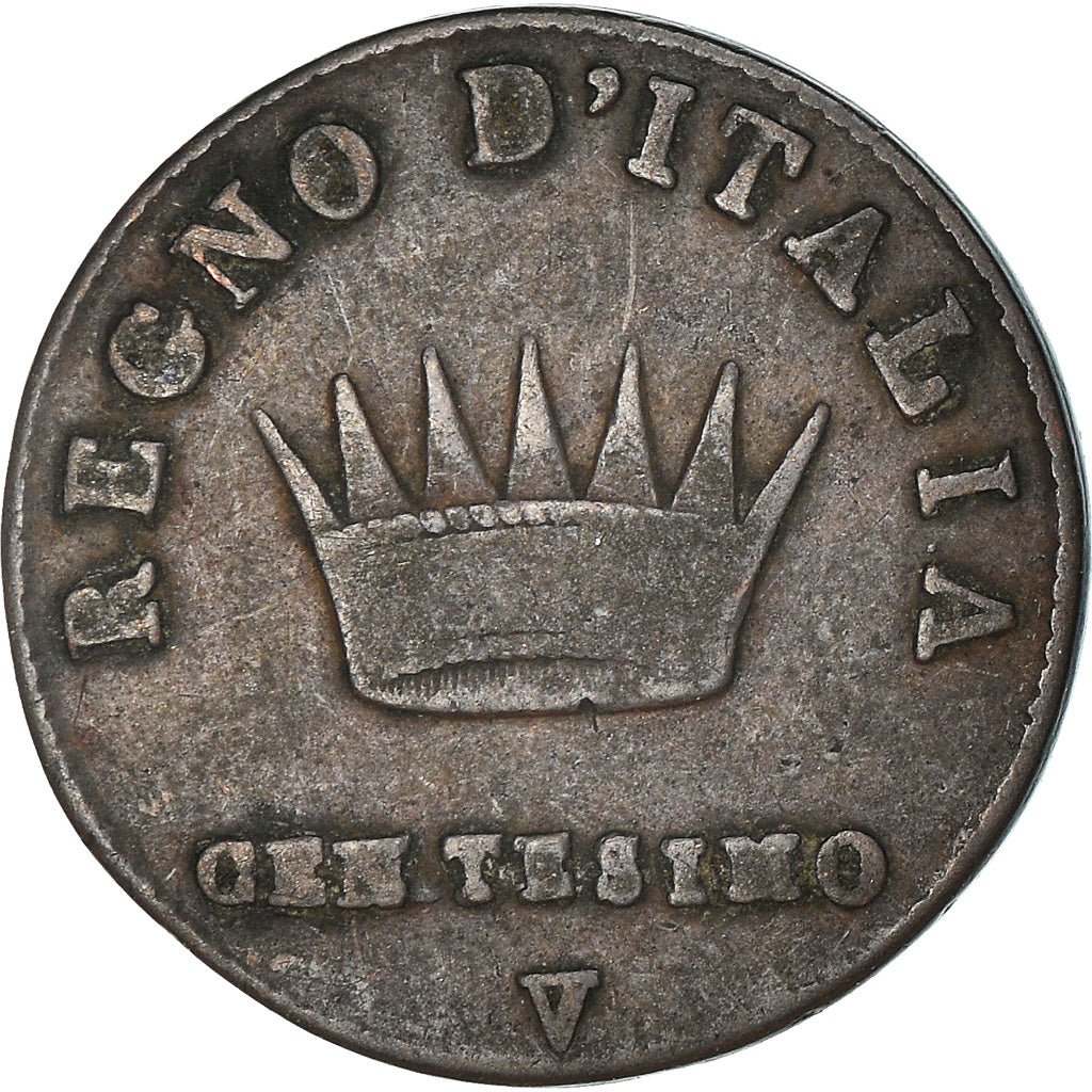 Moneta, STATI ITALIANI, KINGDOM OF NAPOLEON, Napoleon I, Centesimo, 1810, Milan