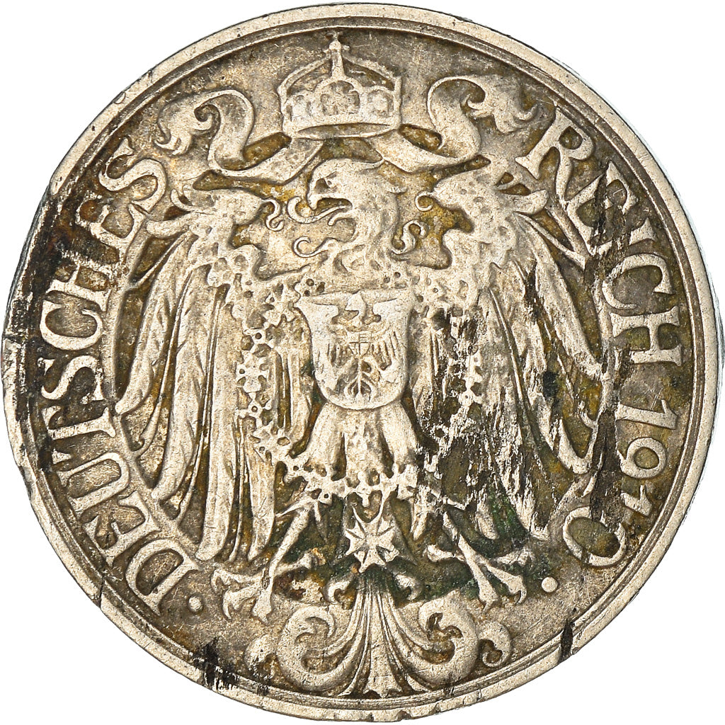 Münze, GERMANY - EMPIRE, Wilhelm II, 25 Pfennig, 1910, Berlin, S, Nickel, KM:18