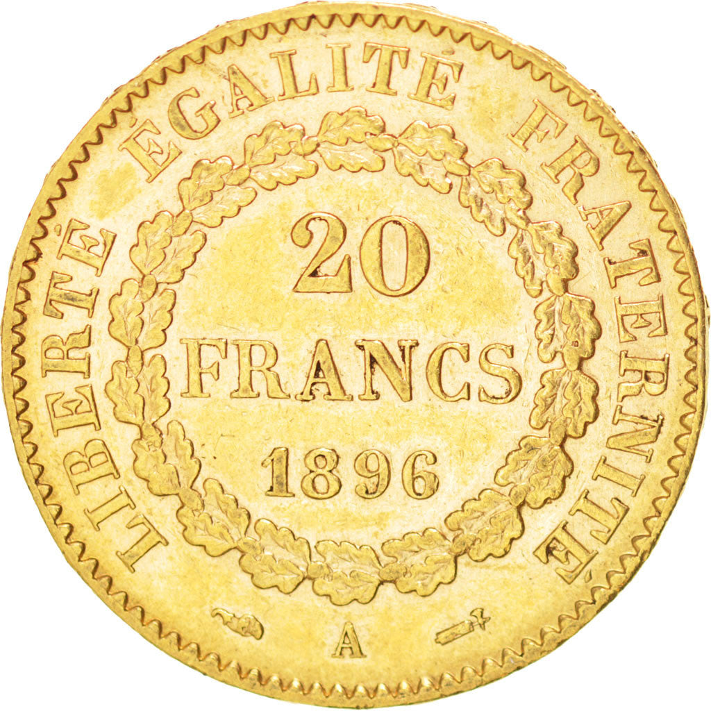 IIIème République, 20 Francs or Génie, 1896 A, Paris, Gadoury 1063