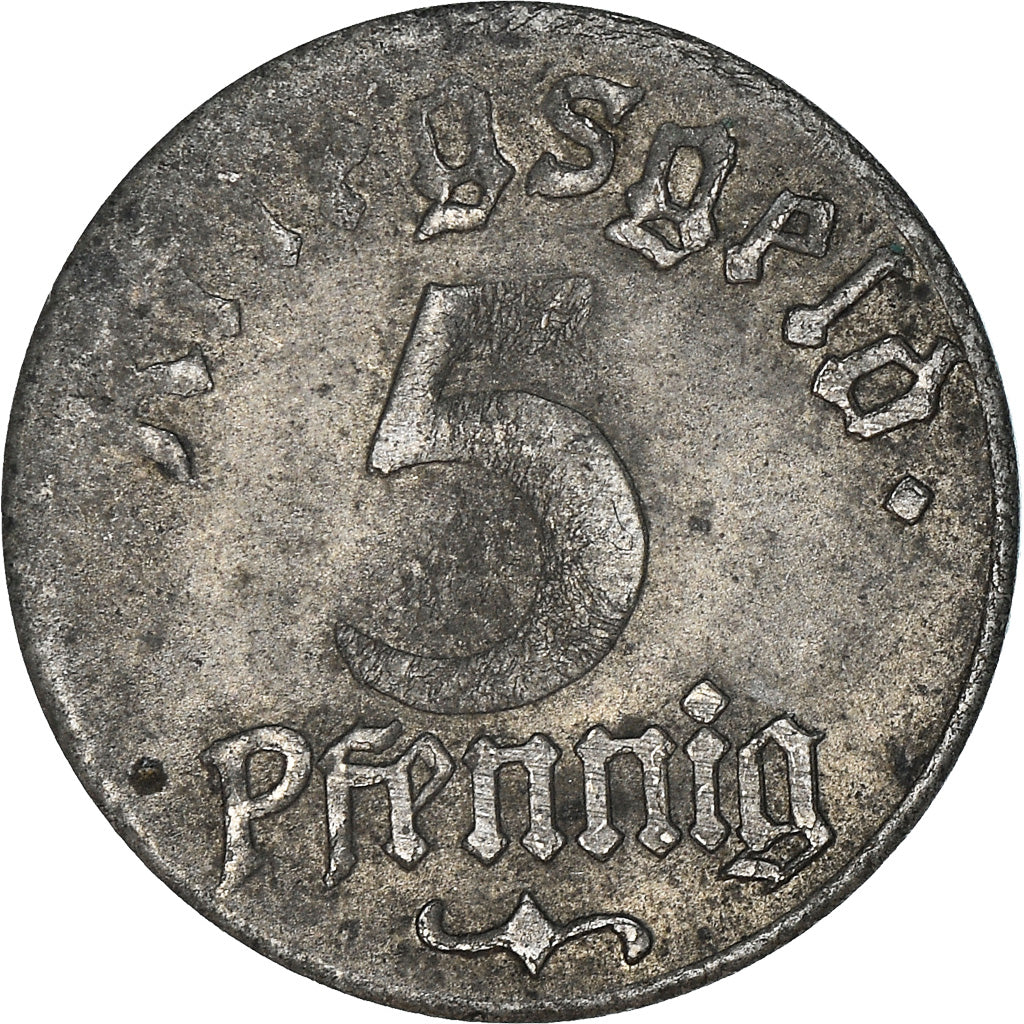 Munten, Frankrijk, Kriegsgeld, Strasbourg, 5 Pfennig, 1918, FR, Iron, Elie:10.1