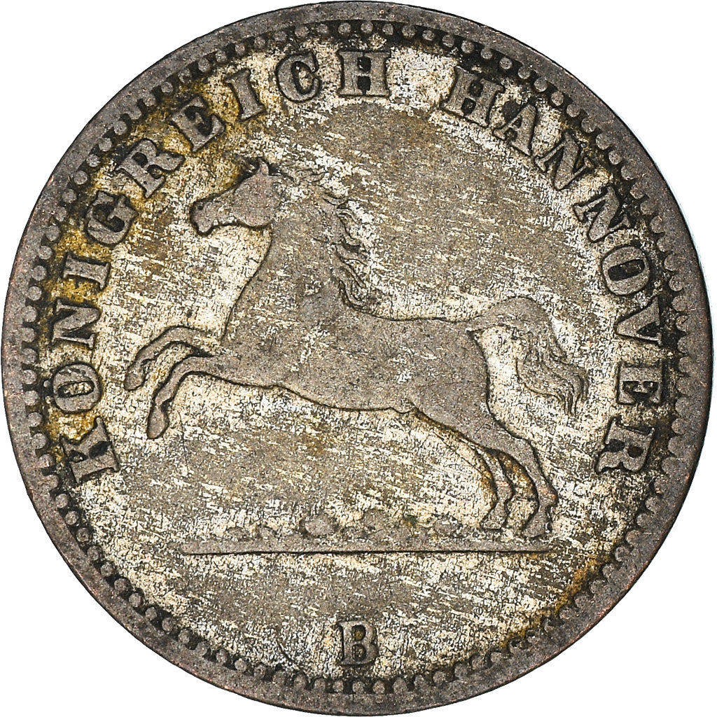Moneta, Stati tedeschi, HANNOVER, Georg V, Groschen, 1858, BB+, Argento, KM:236