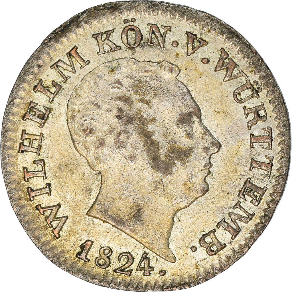 Coin, German States, WURTTEMBERG, Wilhelm I, 3 Kreuzer, Groschen, 1824