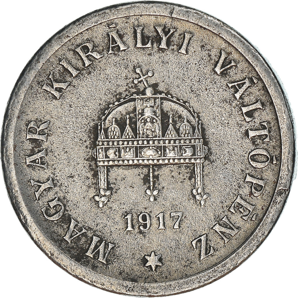 Coin, Hungary, Karl I, 2 Filler, 1917, EF(40-45), Iron, KM:497
