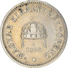 Moneta, Ungheria, Franz Joseph I, 10 Filler, 1894, Kormoczbanya, BB+, Nichel