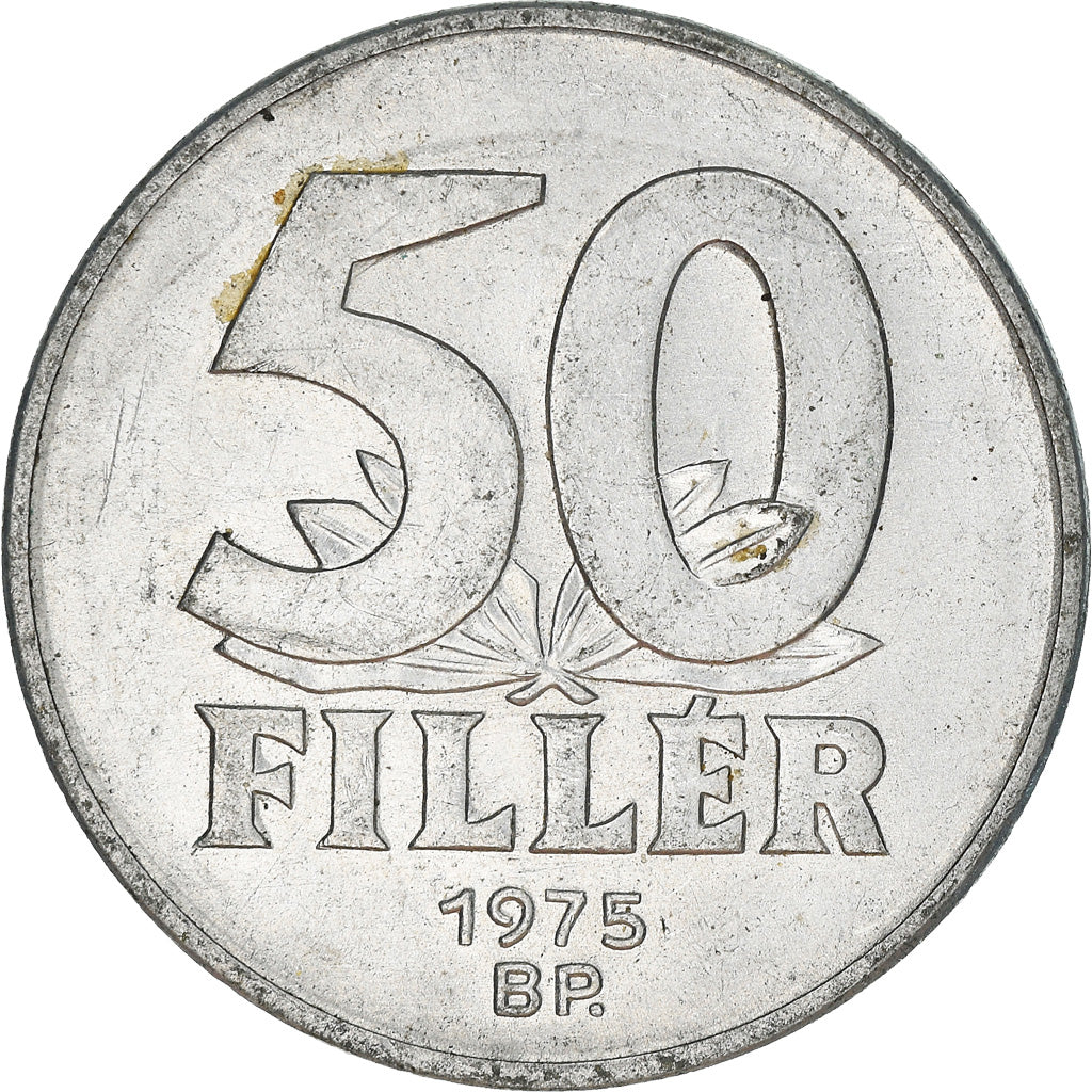 Munten, Hongarije, 50 Fillér, 1975, Budapest, ZF+, Aluminium, KM:574