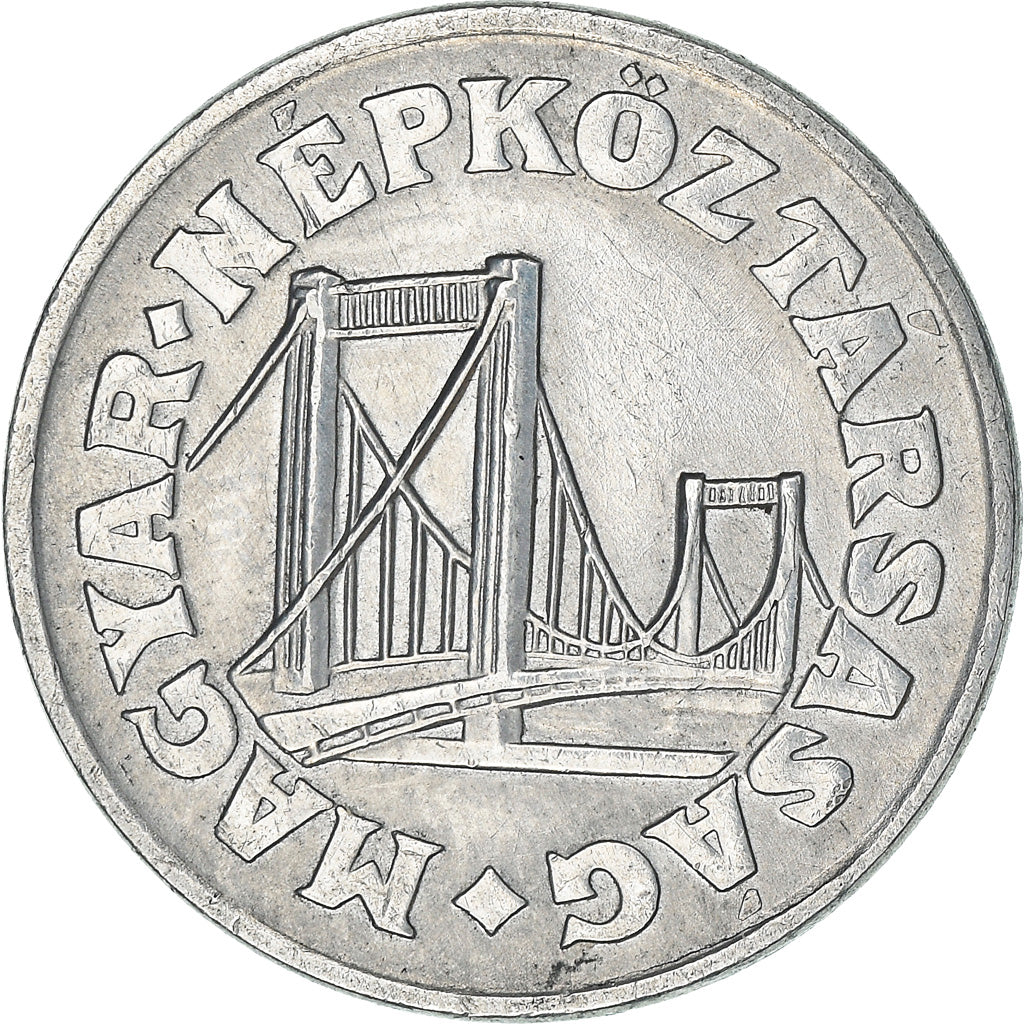 Münze, Ungarn, Elizabeth Bridge in Budapest, 50 Fillér, 1987, Budapest, SS+