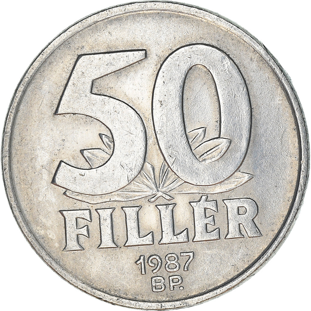 Münze, Ungarn, Elizabeth Bridge in Budapest, 50 Fillér, 1987, Budapest, SS+