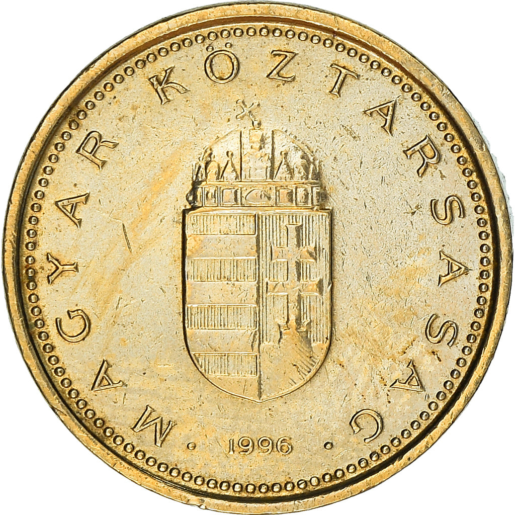 Moneta, Ungheria, Forint, 1996, Budapest, MB+, Nichel-ottone, KM:692