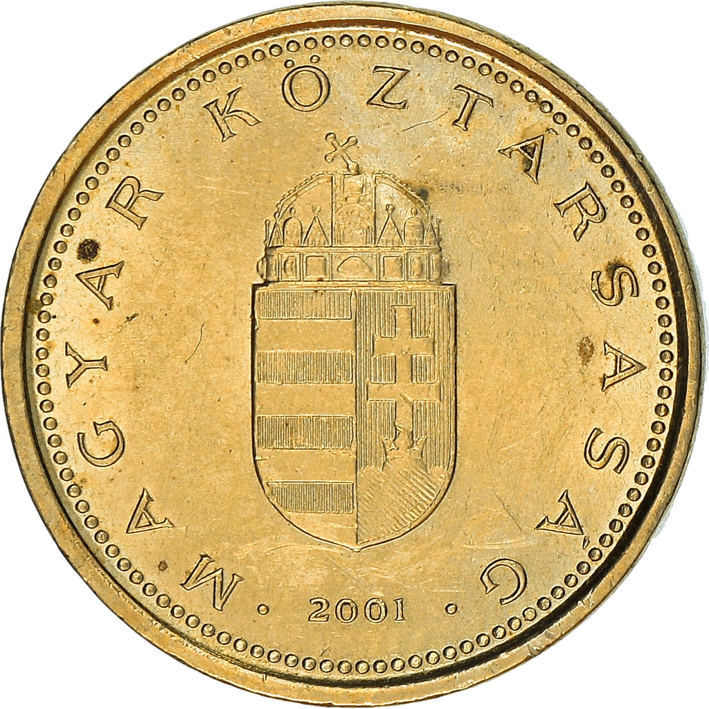 Coin, Hungary, Forint, 2001, Budapest, AU(50-53), Nickel-brass, KM:692