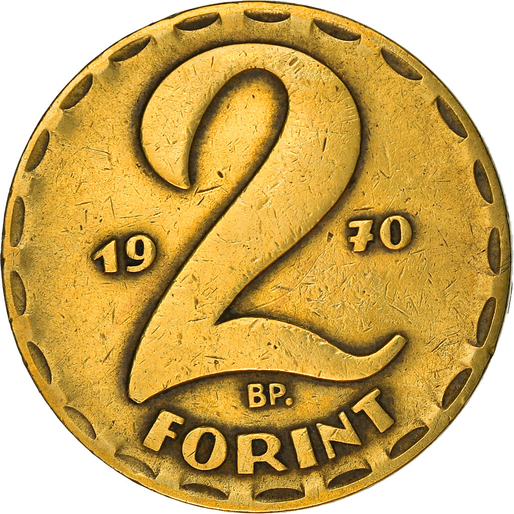 Münze, Ungarn, 2 Forint, 1970, Warsaw, S+, Messing, KM:591