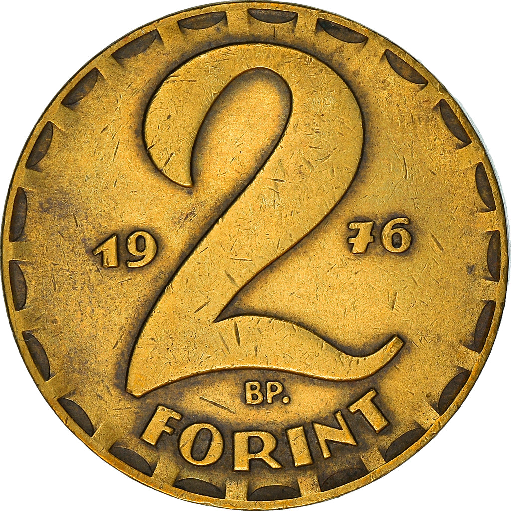 Moneta, Ungheria, 2 Forint, 1976, MB+, Ottone, KM:591