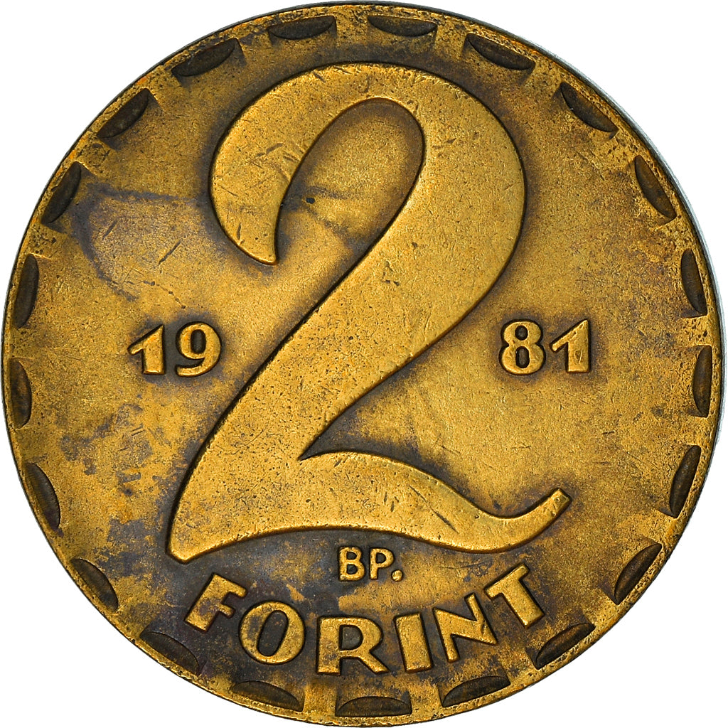 Moneta, Ungheria, 2 Forint, 1981, Budapest, MB+, Ottone, KM:591