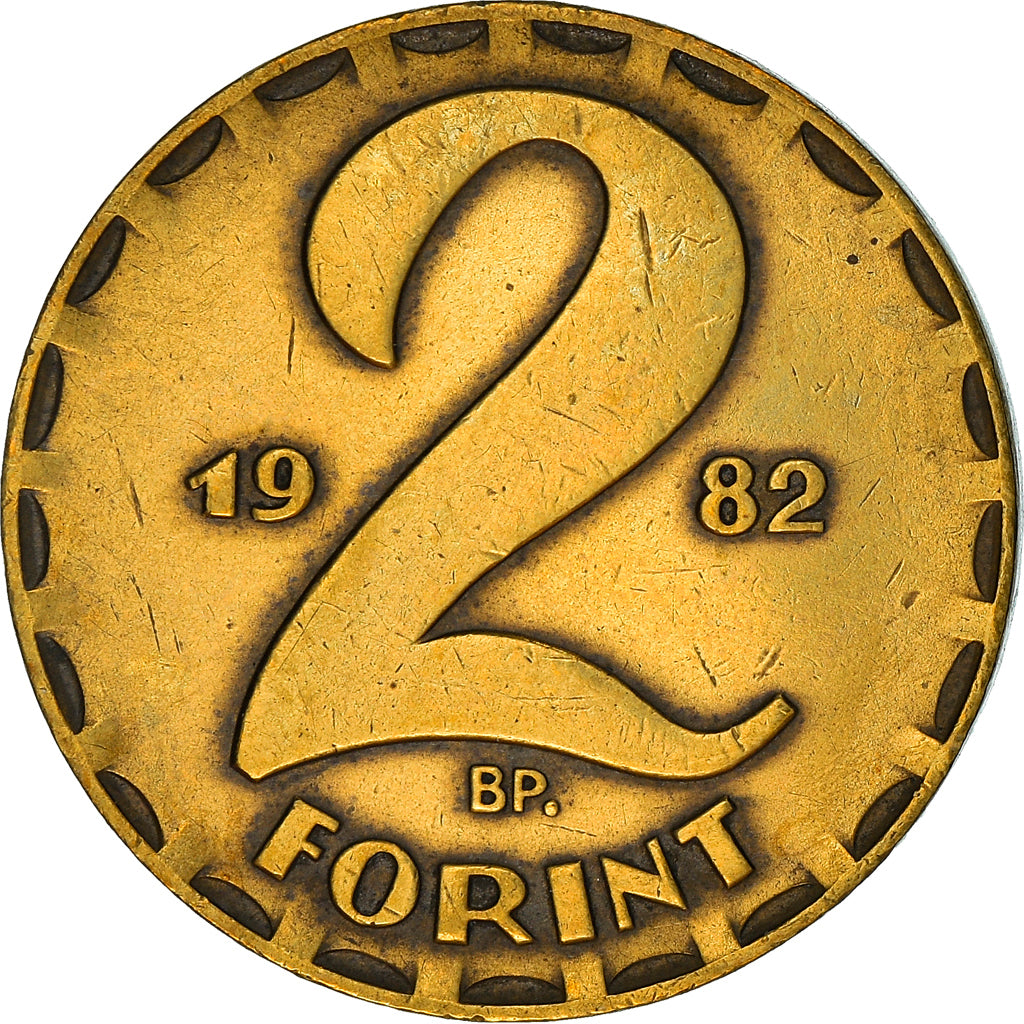 Moeda, Hungria, 2 Forint, 1982, VF(30-35), Latão, KM:591