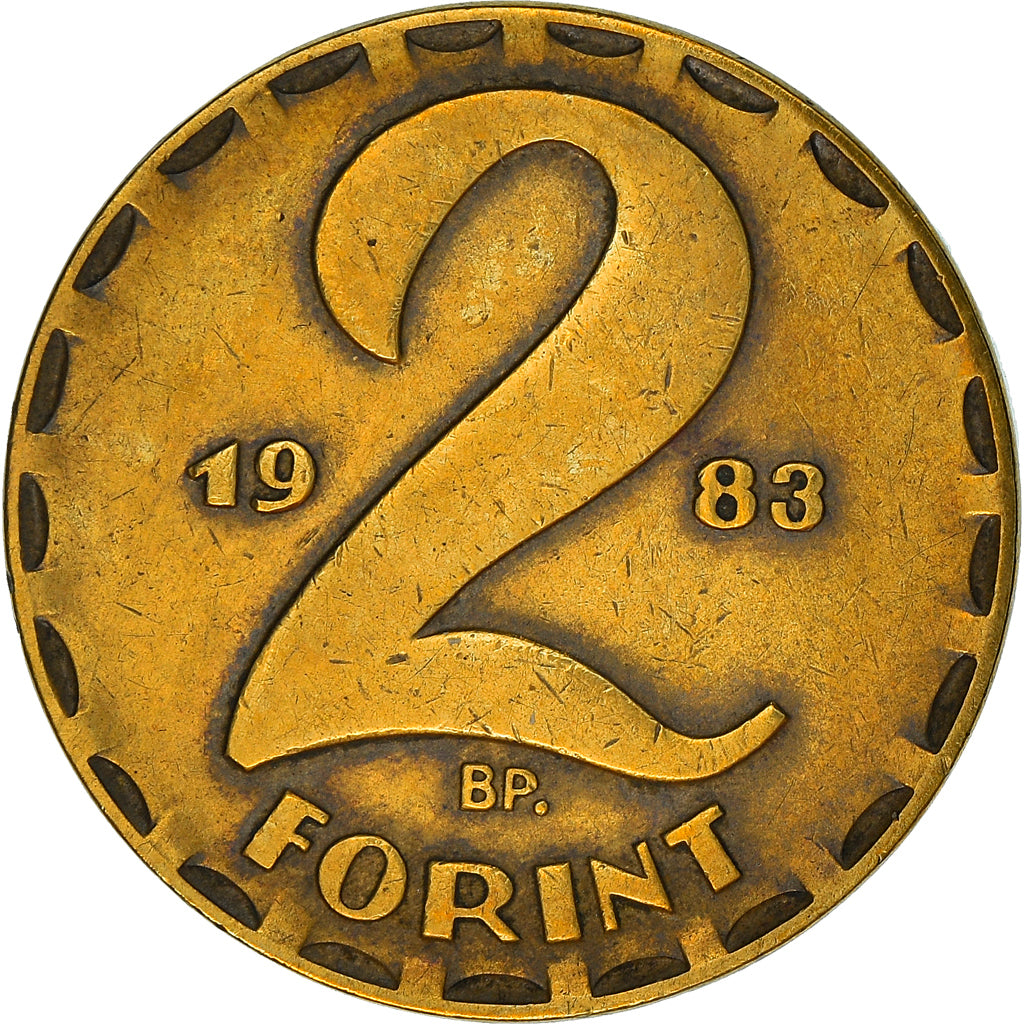 Moneta, Ungheria, 2 Forint, 1983, MB+, Ottone, KM:591