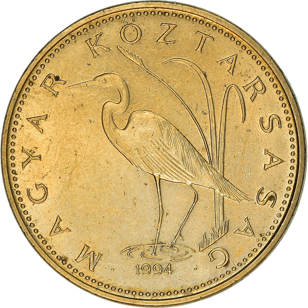 Moneta, Węgry, 5 Forint, 1994, Budapest, AU(50-53), Mosiądz niklowy, KM:694