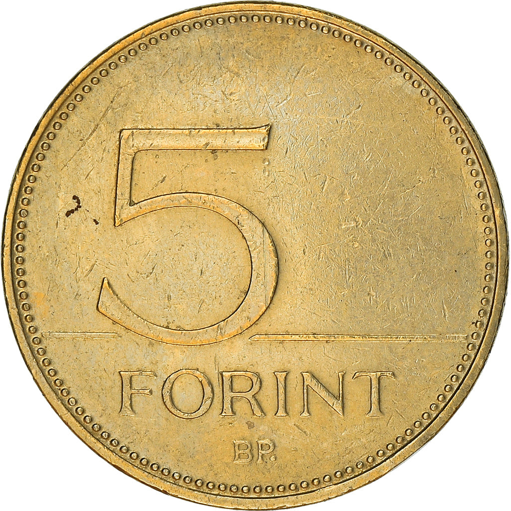 Moneta, Ungheria, 5 Forint, 2003, Budapest, MB+, Nichel-ottone, KM:694