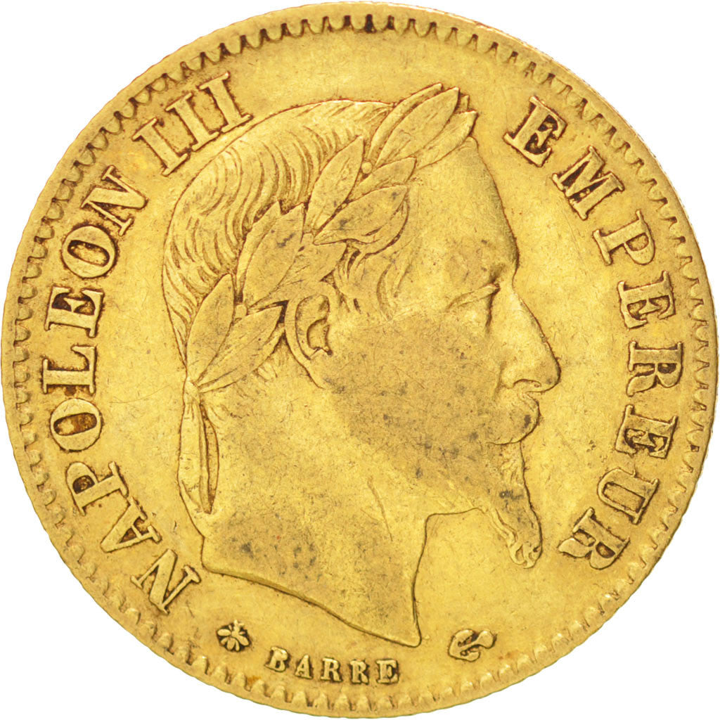 FRANCE, Napoléon III, 10 Francs, 1868, Paris, KM #800.1, VF(30-35), Gold, Gadour