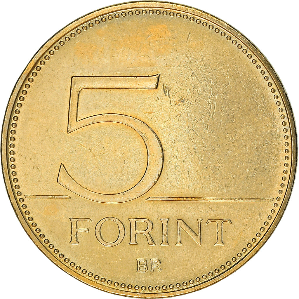 Moneta, Ungheria, 5 Forint, 2007, Budapest, MB+, Nichel-ottone, KM:694