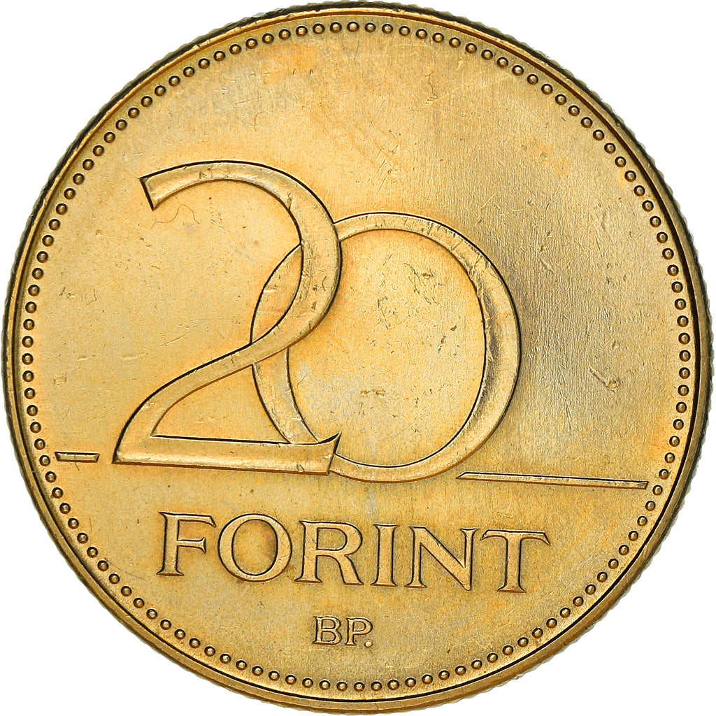 Moneta, Ungheria, 20 Forint, 1995, Budapest, SPL, Nichel-ottone, KM:696