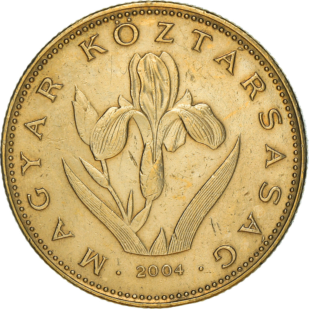 Coin, Hungary, 20 Forint, 2004, Budapest, AU(50-53), Nickel-brass, KM:696