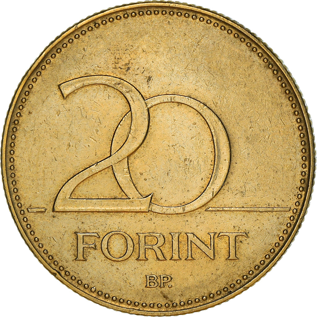 Coin, Hungary, 20 Forint, 2005, Budapest, AU(50-53), Nickel-brass, KM:696