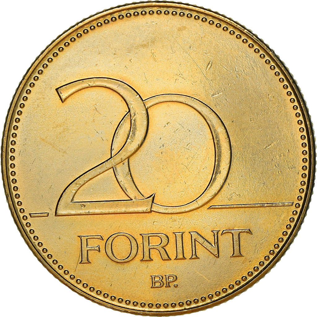 Coin, Hungary, 20 Forint, 2007, Budapest, AU(55-58), Nickel-brass, KM:696