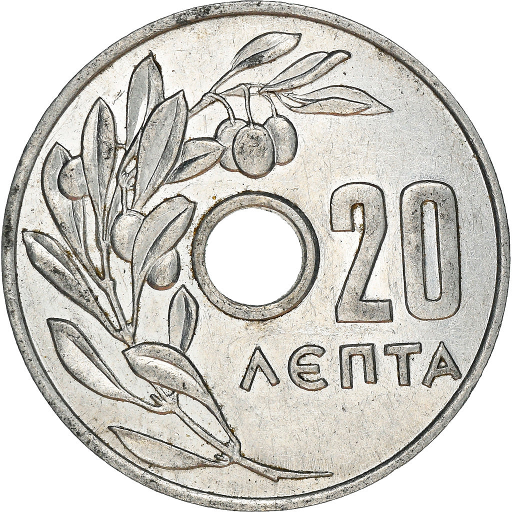 Coin, Greece, 20 Lepta, 1954, AU(55-58), Aluminum, KM:79
