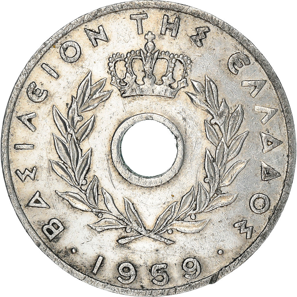 Coin, Greece, Paul I, 20 Lepta, 1959, Paris, VF(30-35), Aluminum, KM:79