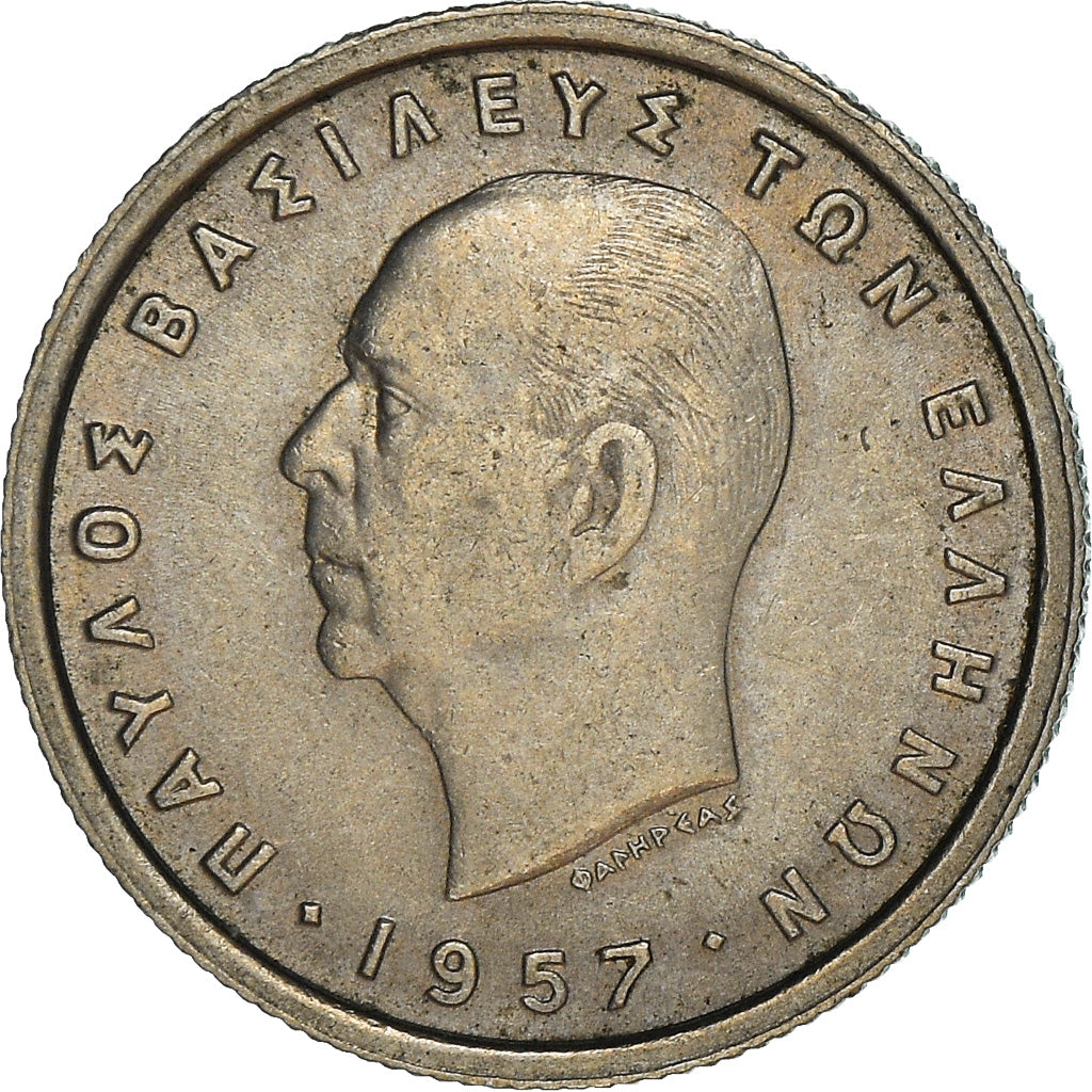 Münze, Griechenland, Paul I, 50 Lepta, 1957, SS+, Copper-nickel, KM:80